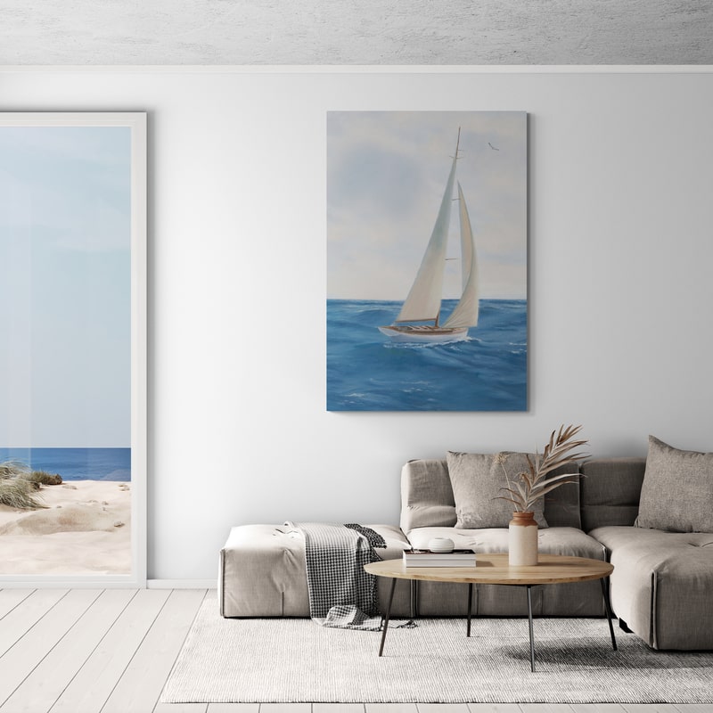 A Day At Sea I by James Wiens wall art in a living room
