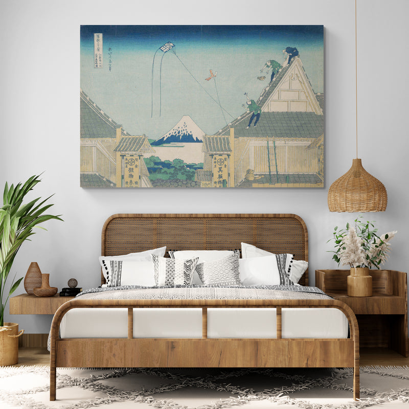 A Sketch Of The Mitsui Shop In Suruga In Edo by Katsushika Hokusai wall art from Glam Wall Art