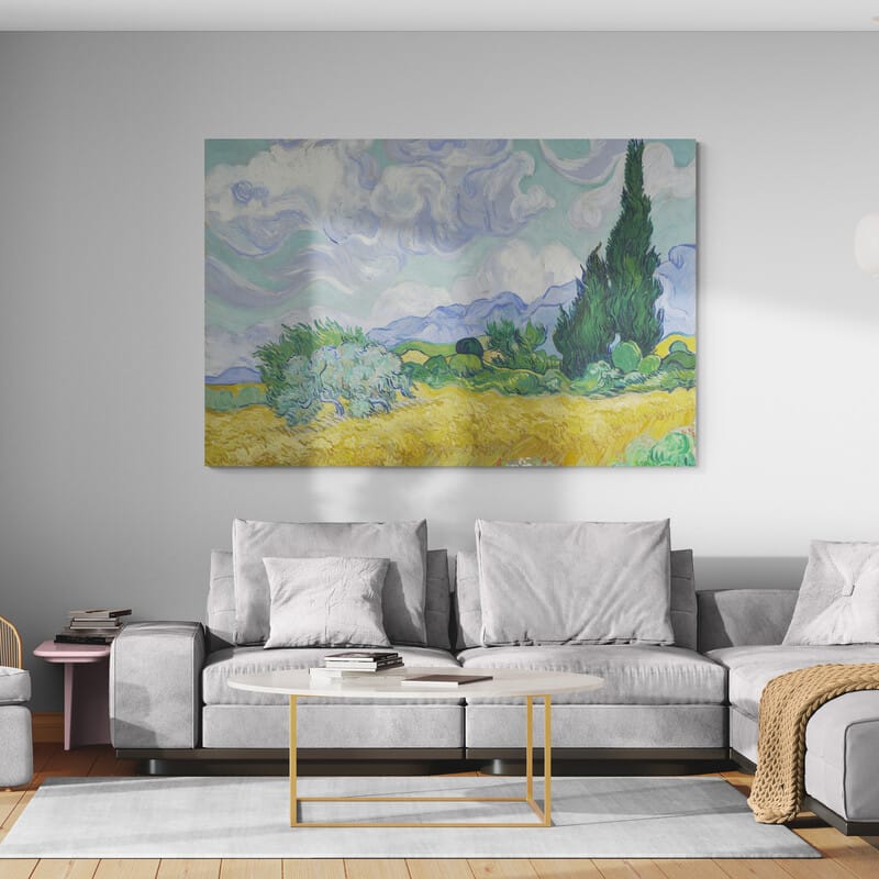 A Wheatfield with Cypresses 1889 by Vincent Van Gogh wall art from Glam Wall Art
