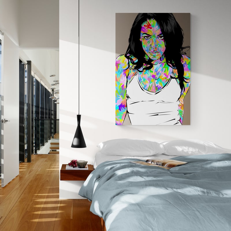 Aaliyah 2021 by Technodrome1 wall art in a bedroom