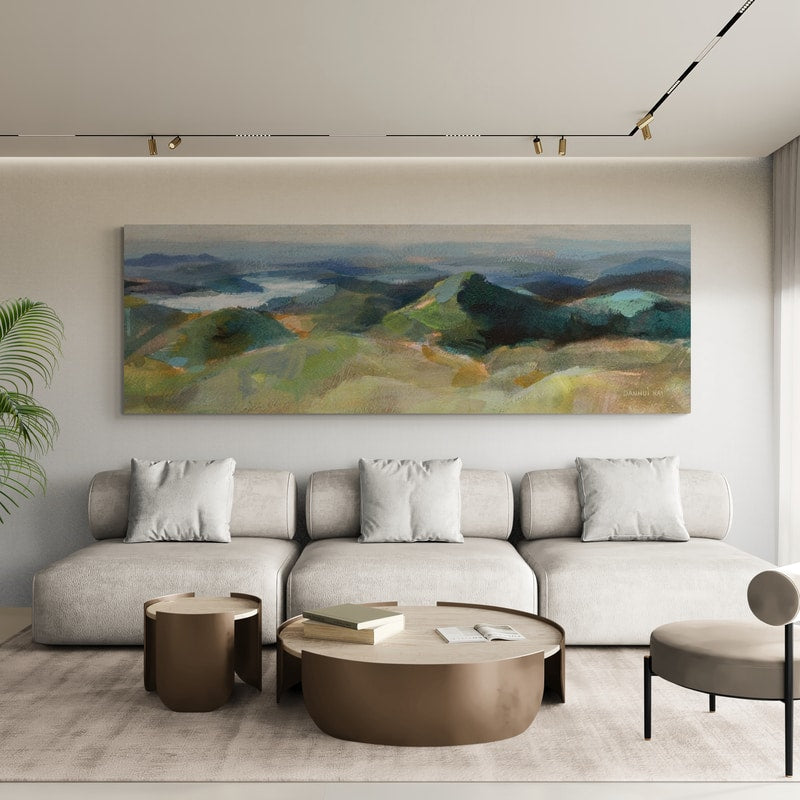 Above The Lakes by Danhui Nai wall art in a living room