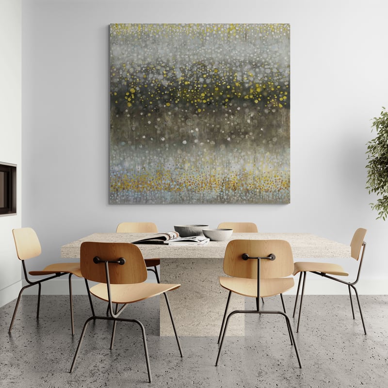 Abstract Rain Yellow Gray by Danhui Nai wall art from Glam Wall Art