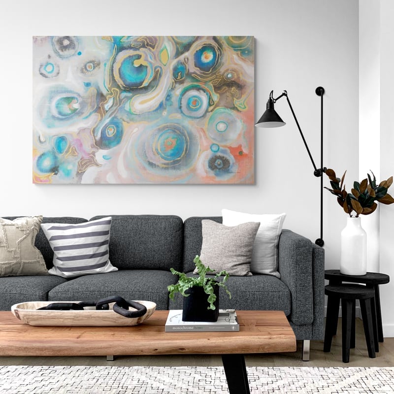 Abstract Stones by Danhui Nai wall art in a living room