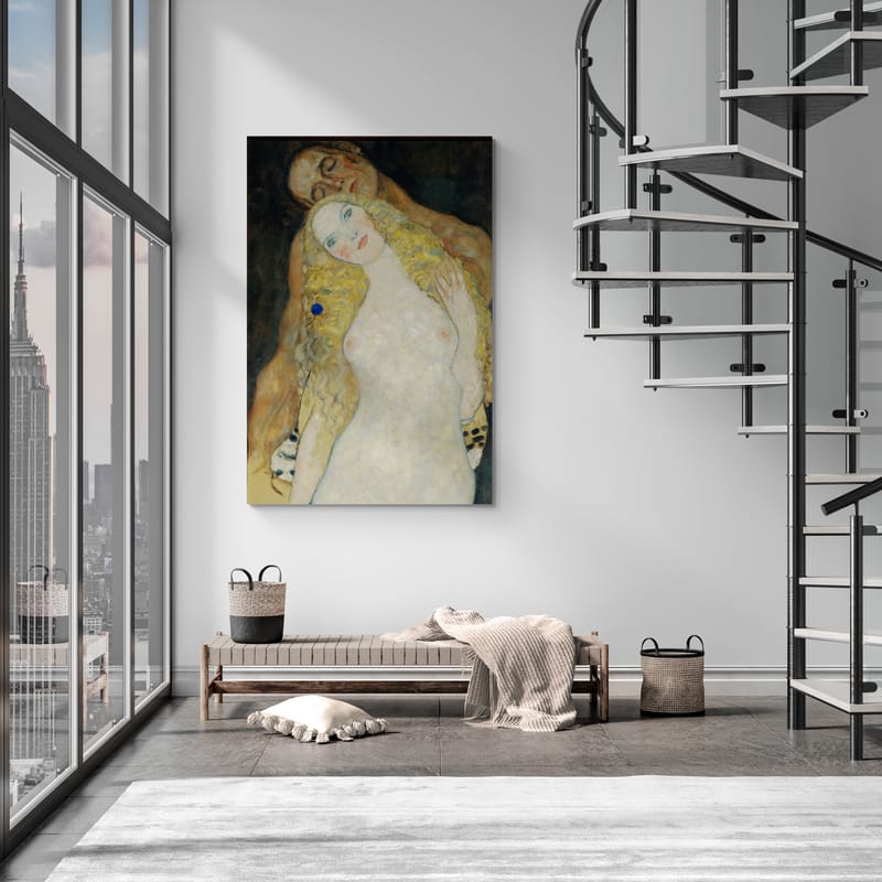 Adam and Eve by Gustav Klimt wall art from Glam Wall Art