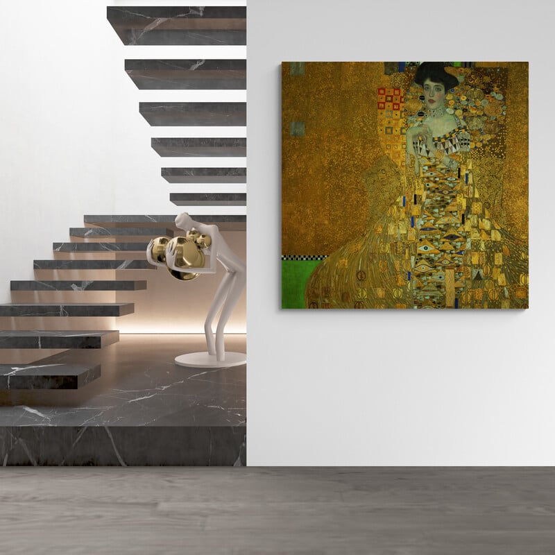 Adele Bloch-Bauer I by Gustav Klimt wall art in a hallway