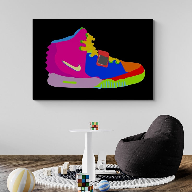 Air Yeezy and Them by Technodrome1 wall art in a kids room