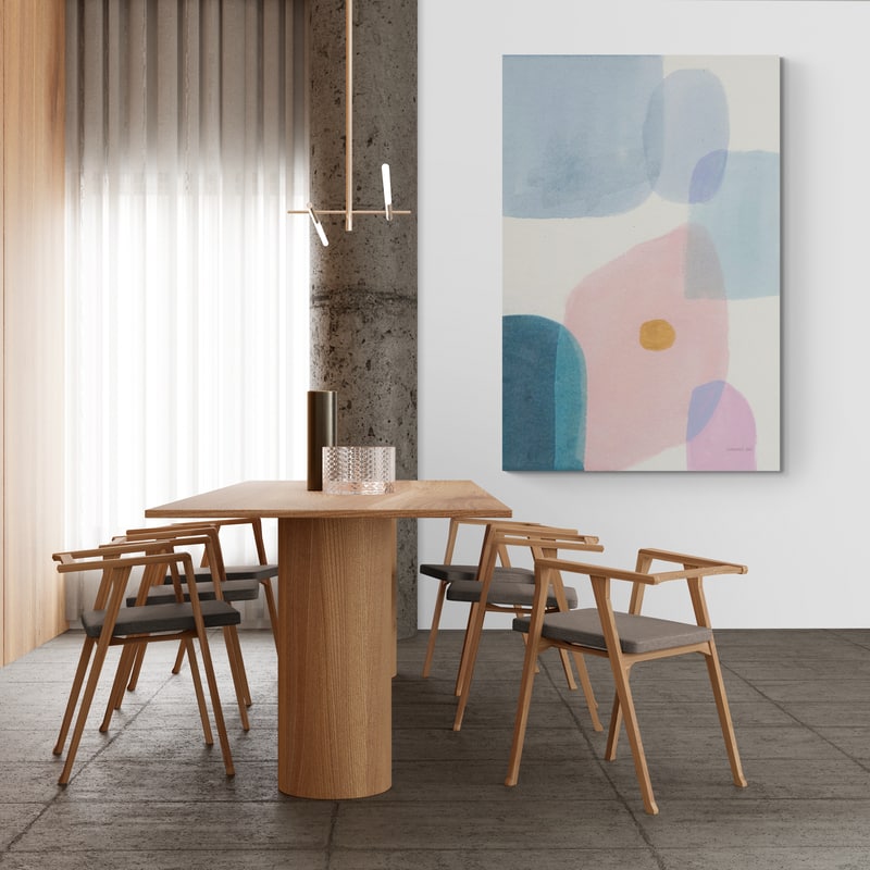 All Coming Together III by Danhui Nai wall art in a dining room