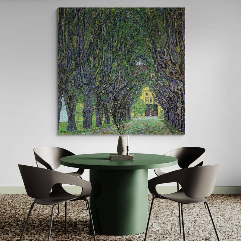 Alley in The Park of The Palace Cummer by Gustav Klimt wall art in a dining room