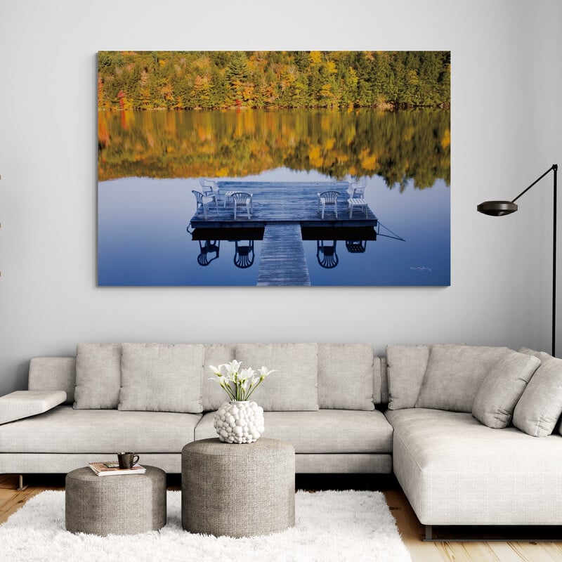 Amherst Lake by Alan Majchrowicz wall art in a living room