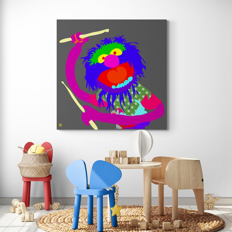 Animal by Technodrome1 wall art in a kids room