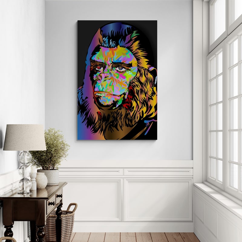 Ape 1 by Technodrome1 wall art in a hallway