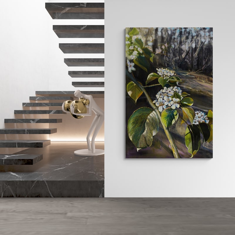 Apple Bloom by Marina Strijakova wall art in a hallway