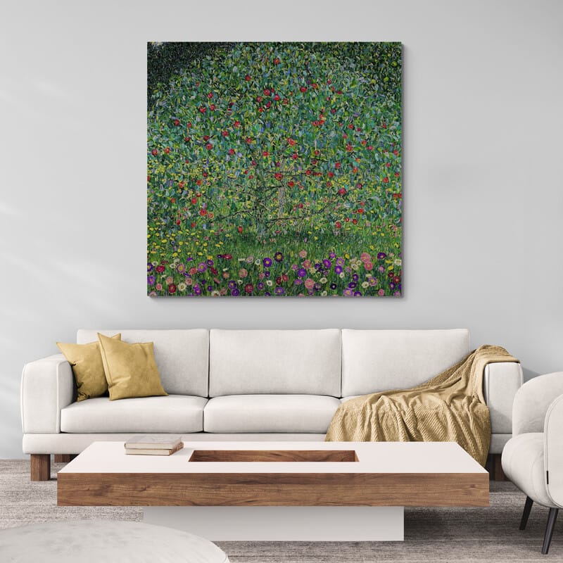Apple Tree I by Gustav Klimt wall art in a living room