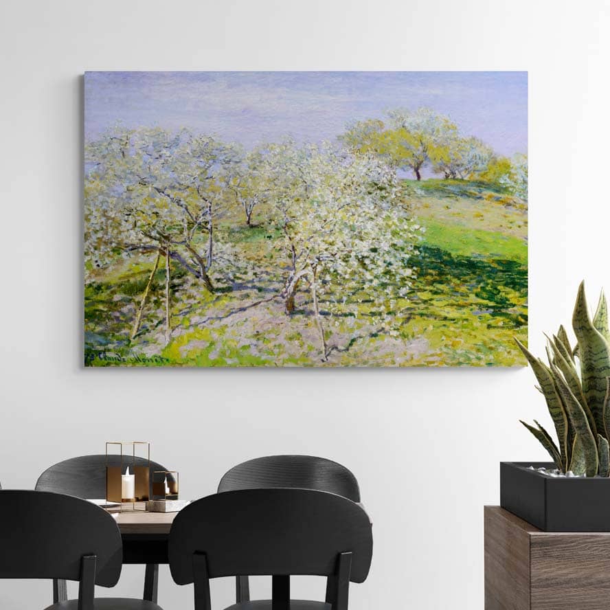 Apple Trees In Bloom by Claude Monet wall art from Glam Wall Art