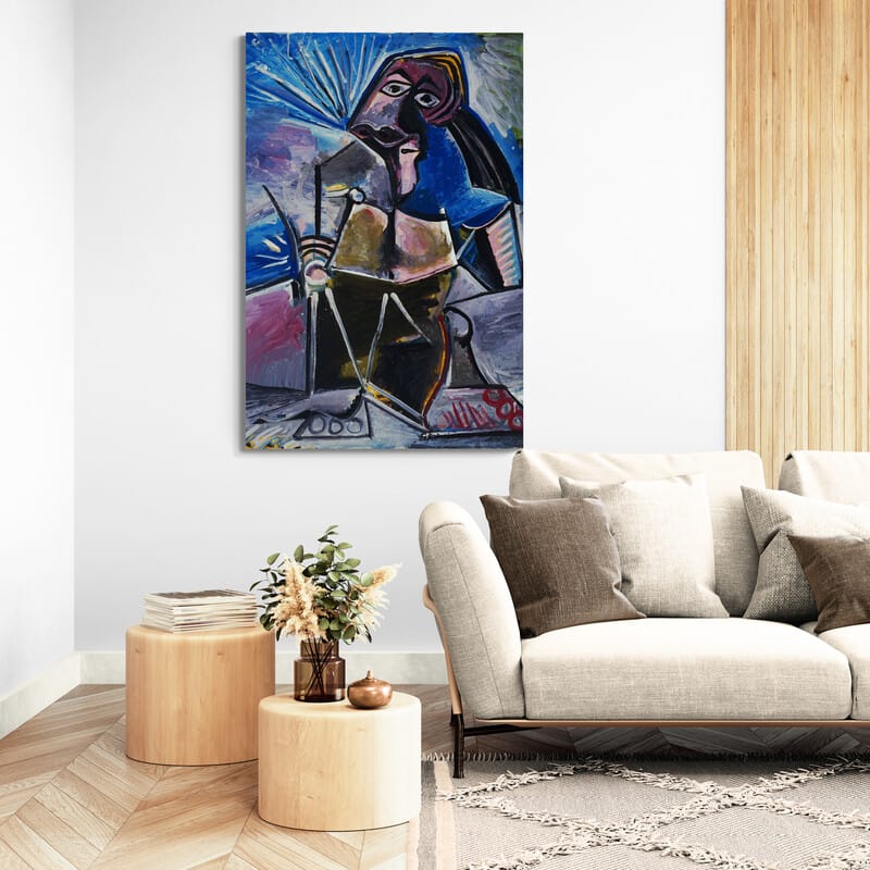 At Work by Pablo Picasso wall art in a living room