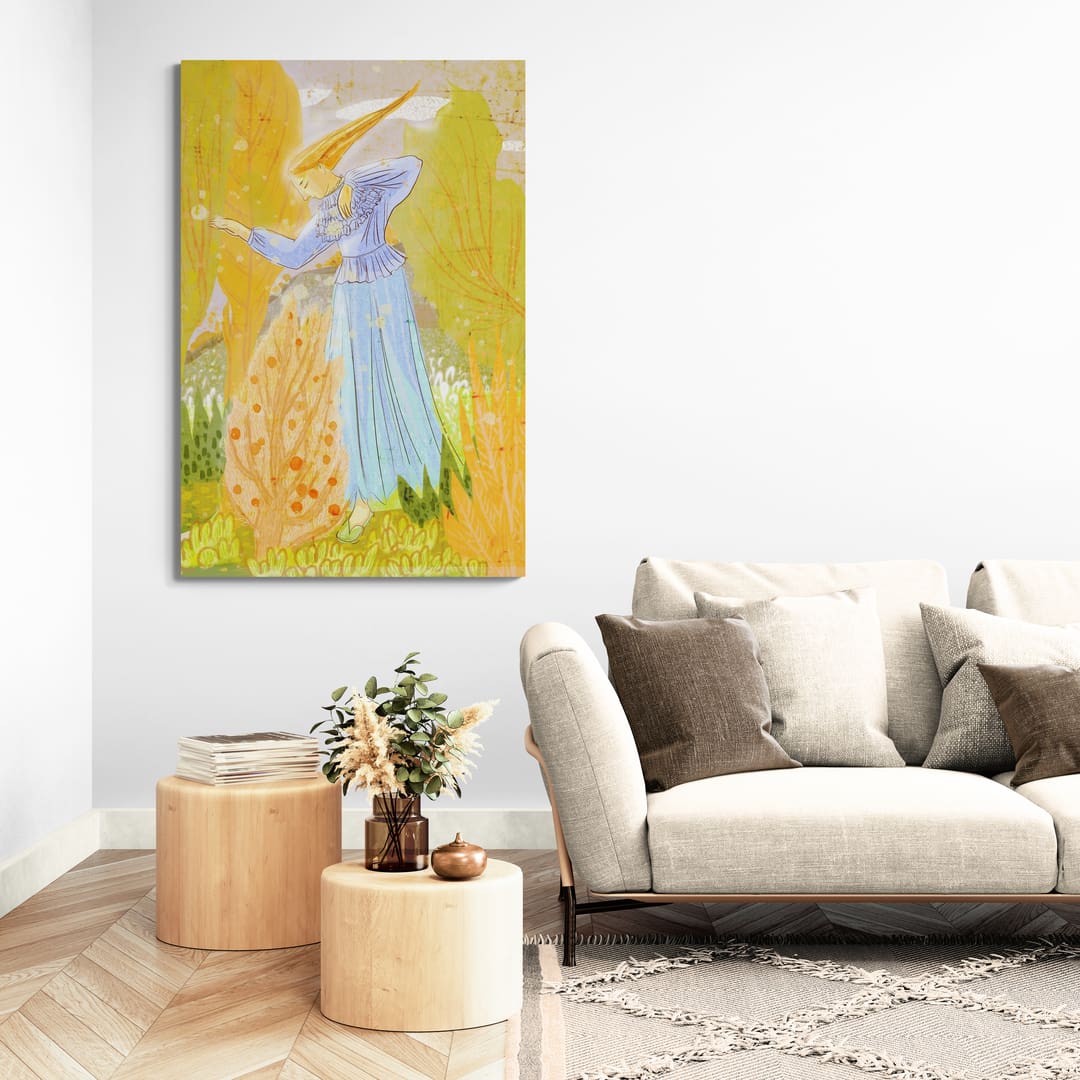 Autumn Poem by Lisha Sun wall art in a living room
