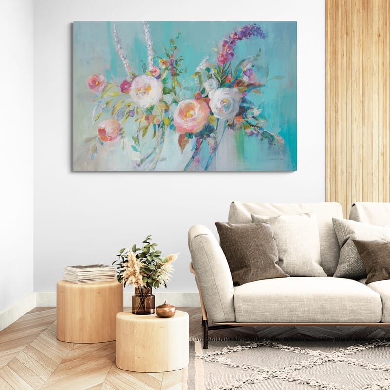 Avalon Blooms by Danhui Nai wall art in a living room