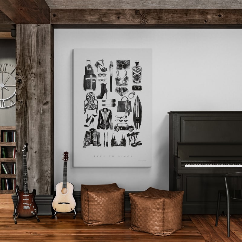Back to Black I by Mercedes Lopez Charro wall art from Glam Wall Art