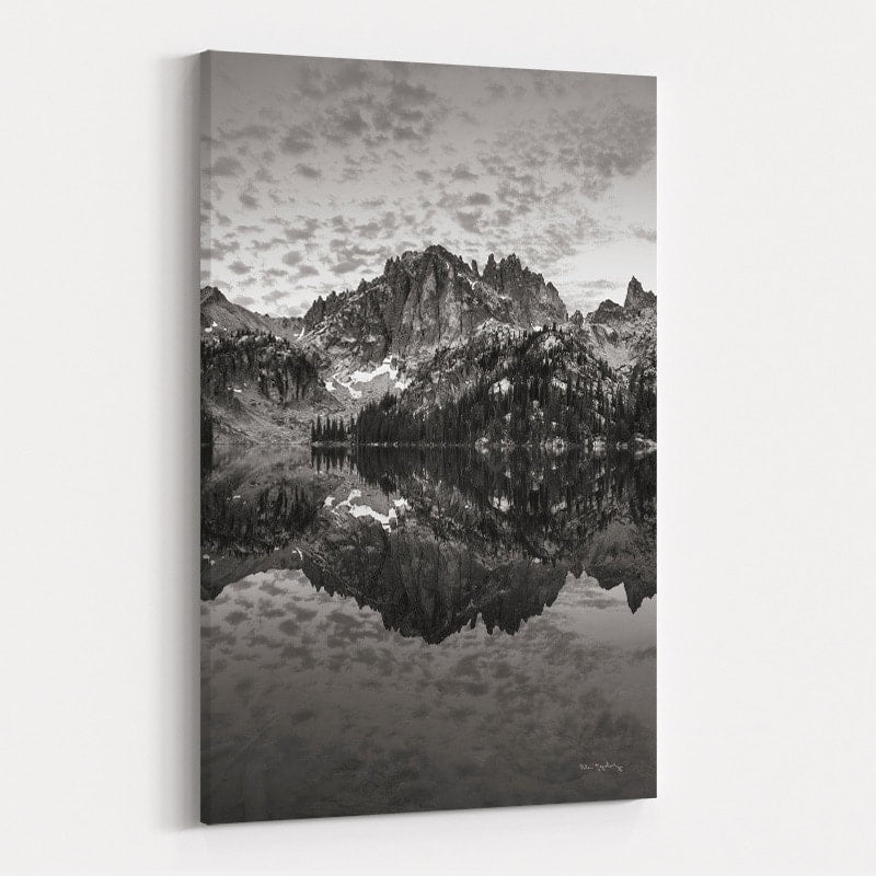 Baron Lake Monte Verita Peak Sawtooth Mountains I Bw by Alan Majchrowicz wall art