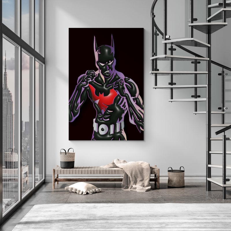 Batman Beyond 2024 by Technodrome1 wall art in a living room