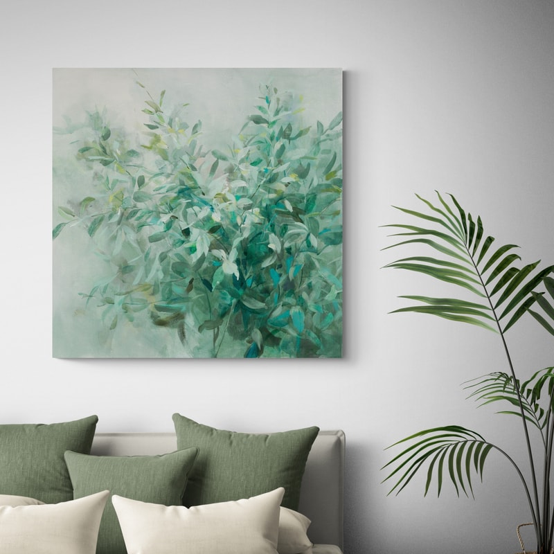 Bay Laurel Neutral Flipped by Danhui Nai wall art in a bedroom