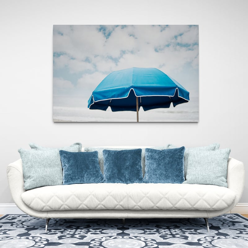 Beach Bliss II by Elizabeth Urquhart wall art in a living room