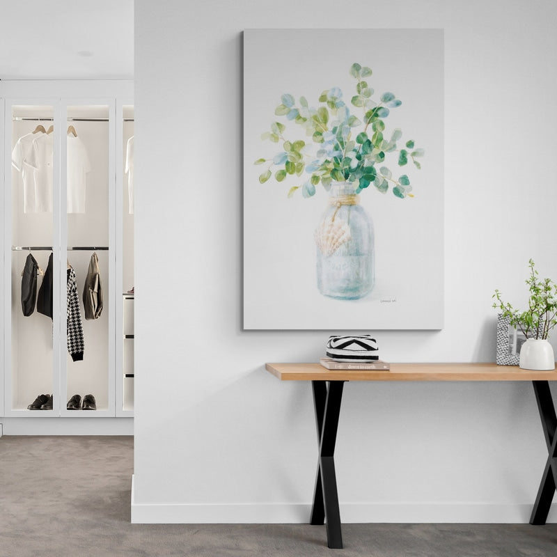Beach Eucalyptus I by Danhui Nai wall art in a bedroom