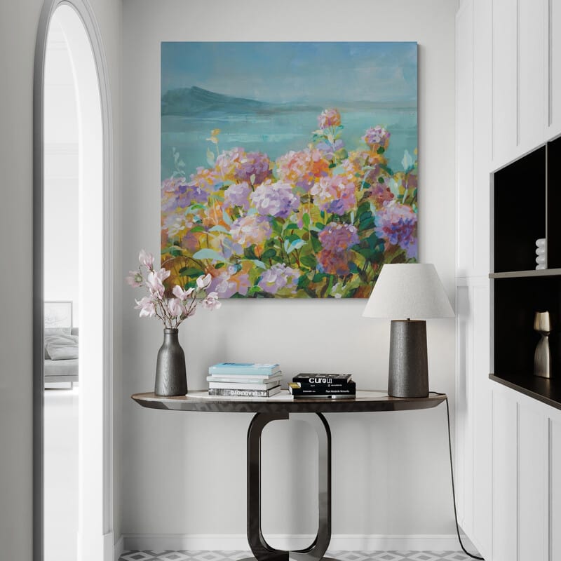 Beach Hydrangeas by Danhui Nai wall art from Glam Wall Art