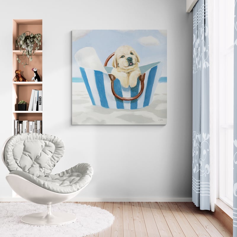 Beach Ride VI by James Wiens wall art in a living room