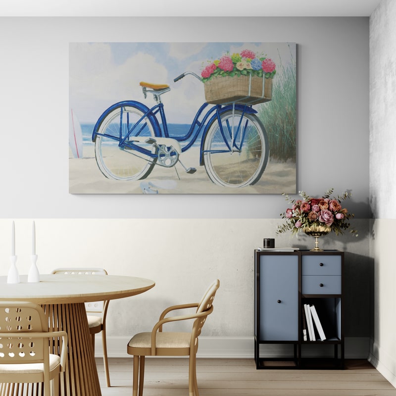 Beach Time II by James Wiens wall art in a dining room