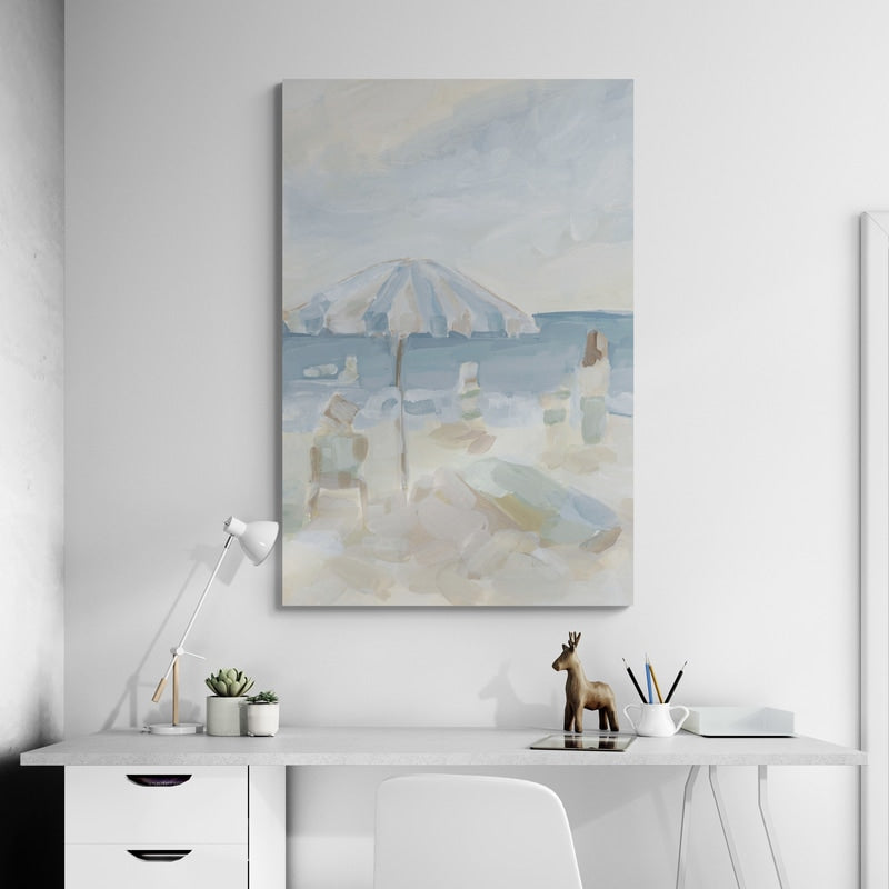 Beachside Reverie by Jetty Home wall art in a living room