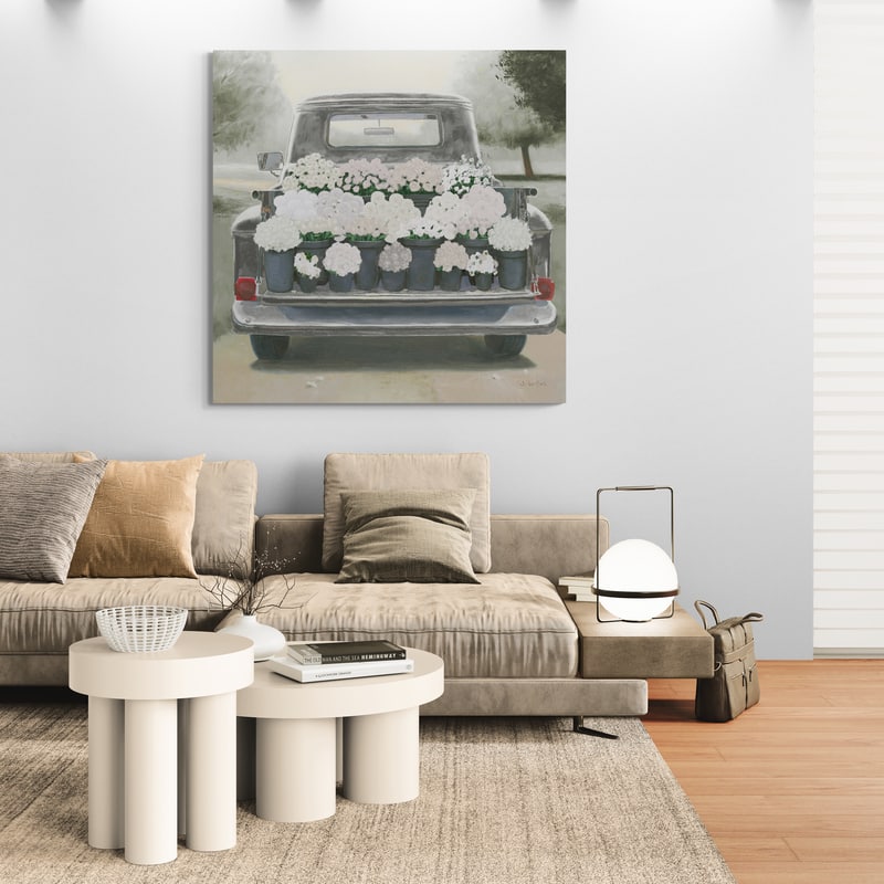 Beautiful Country III Gray White by James Wiens wall art in a living room