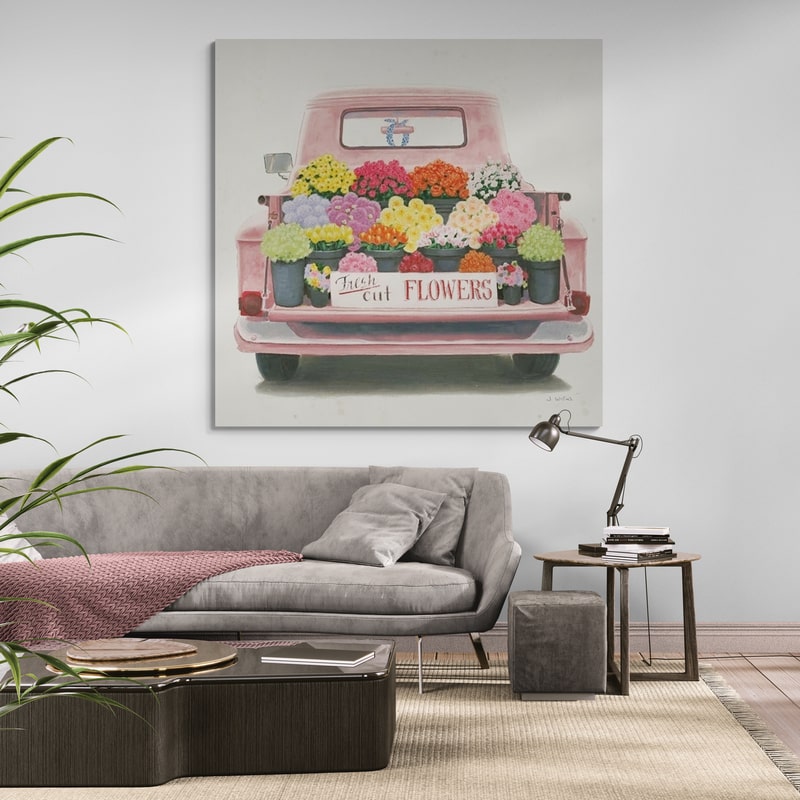 Beautiful Country III Sq Pink by James Wiens wall art in a living room