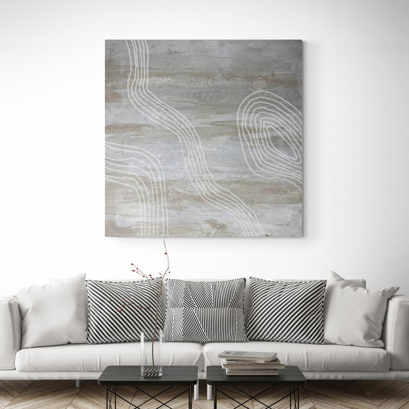 Beige Abstract I by Danhui Nai wall art in a living room