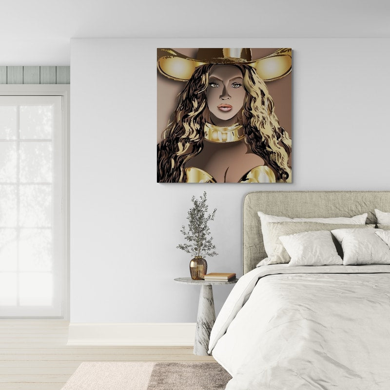 Beyonce Gold by Technodrome1 wall art from Glam Wall Art