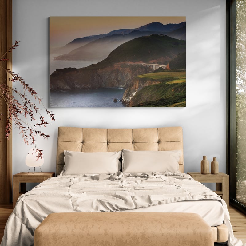 Big Sur I by Alan Majchrowicz wall art in a bedroom
