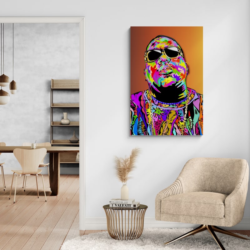 Biggie Drome by Technodrome1 wall art in a living room