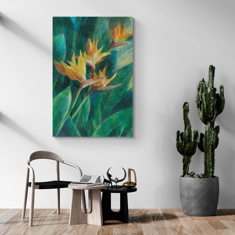 Bird Of Paradise I by Danhui Nai wall art in a living room