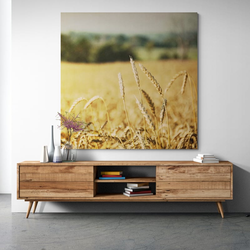 Blissful Country I Crop by Elizabeth Urquhart wall art in a hallway