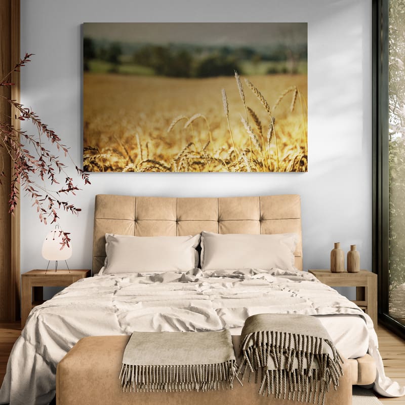 Blissful Country I by Elizabeth Urquhart wall art in a bedroom