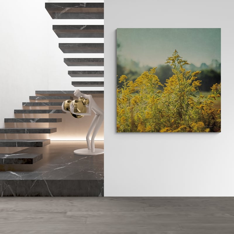 Blissful Country IV Crop by Elizabeth Urquhart wall art in a hallway