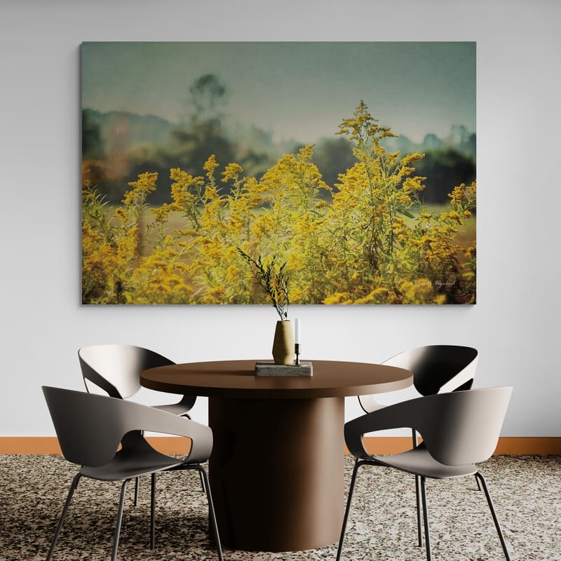 Blissful Country IV by Elizabeth Urquhart wall art in a dining room