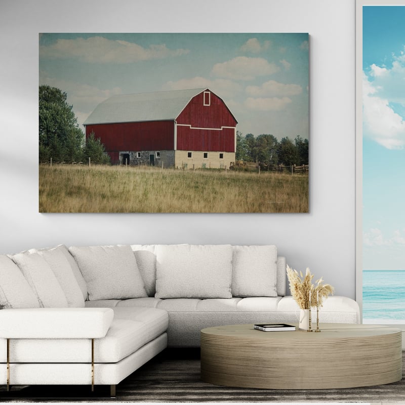 Blissful Country VI by Elizabeth Urquhart wall art in a living room