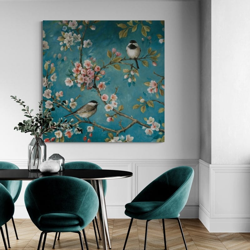 Blossom I Crop by Lisa Audit wall art in a dining room