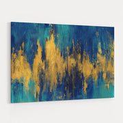 Blue And Gold Abstract Crop by Danhui Nai wall art