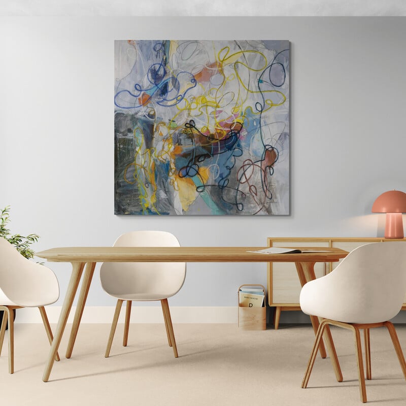 Blue And Sienna Abstract by Danhui Nai wall art from Glam Wall Art