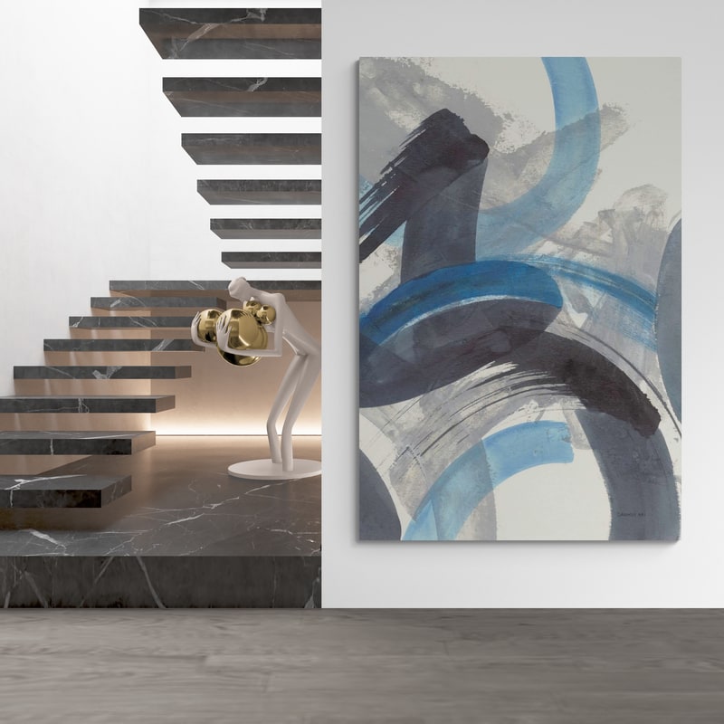 Blue Brushy Abstract II by Danhui Nai wall art from Glam Wall Art