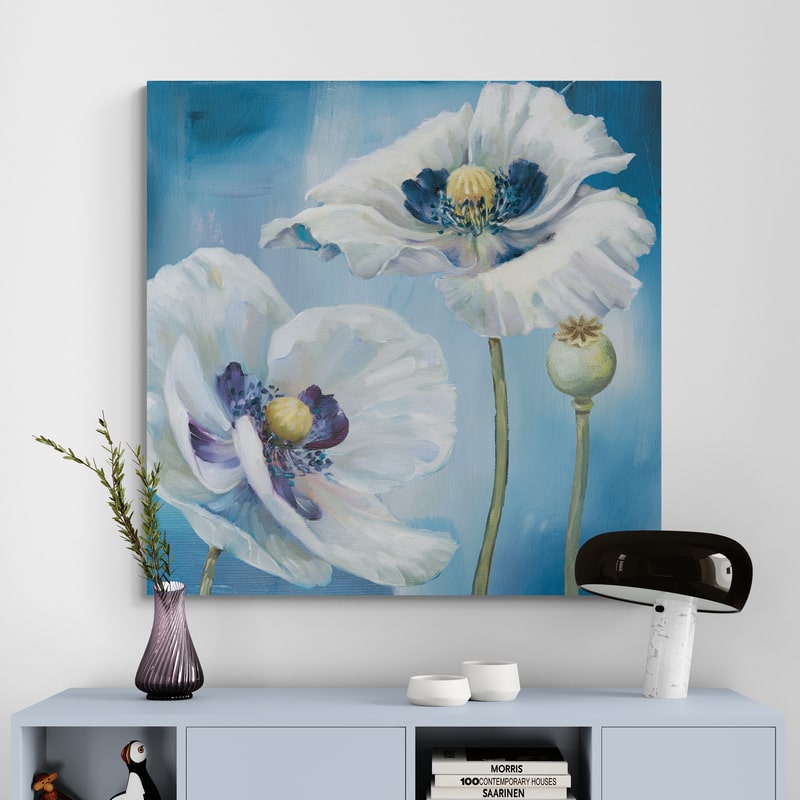 Blue Dance II by Lisa Audit wall art in a hallway