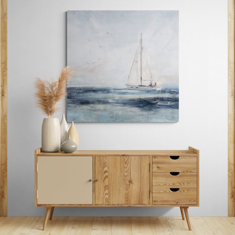 Blue Sailing 1 by Nina Blue wall art from Glam Wall Art