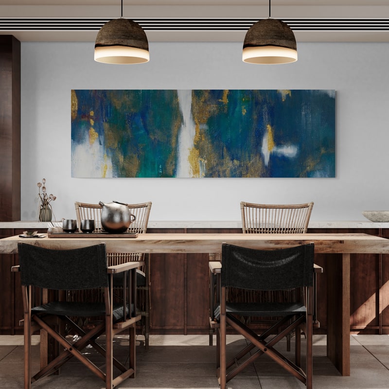 Blue Texture I Gold Crop by Danhui Nai wall art from Glam Wall Art